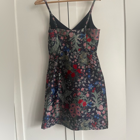 Frank & Oak jacquard (navy blue base to pattern) dress, size small - Picture 2 of 6